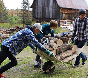 Wisconsin Academy Students Helping the Haskells Prepare for Winter