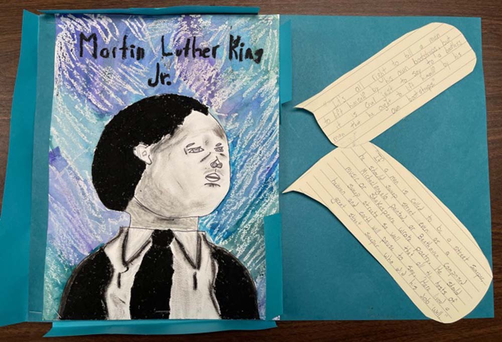 Artwork for Martin Luther King, Jr. Day by Maranatha Elementary Students